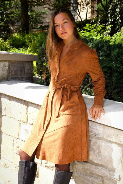 Robe chemise Anastasia en faux daim