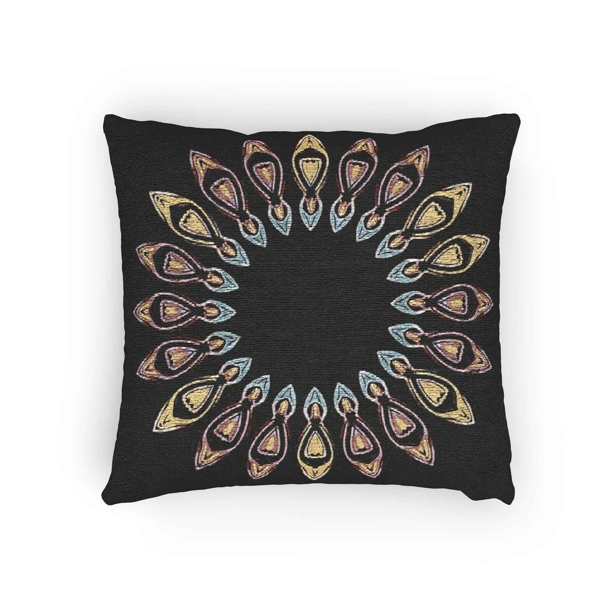 Oreiller tissé à motif géométrique | Coussin décoratif