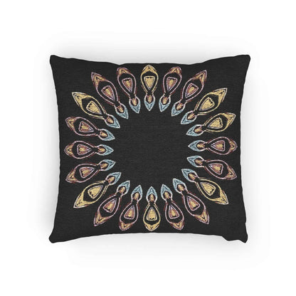 Oreiller tissé à motif géométrique | Coussin décoratif