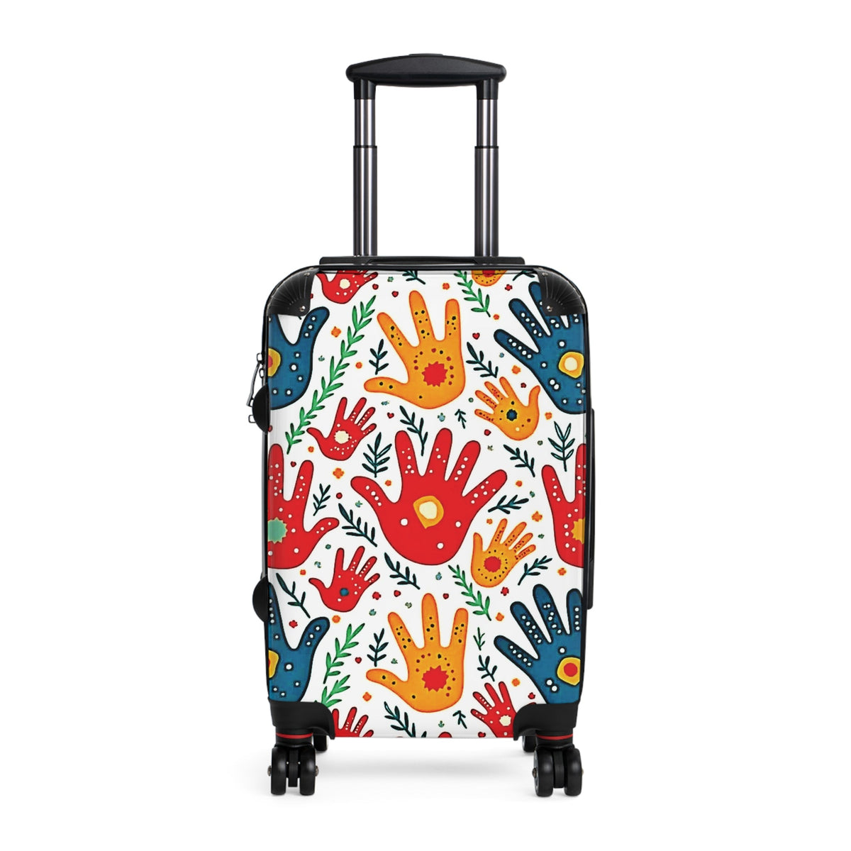 Valise à motifs d'empreintes de mains colorées — Bagage cabine ludique pour enfants et familles