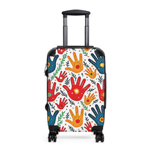 Colorful Handprint Pattern Suitcase — Playful Travel Carry-On for Kids & Families