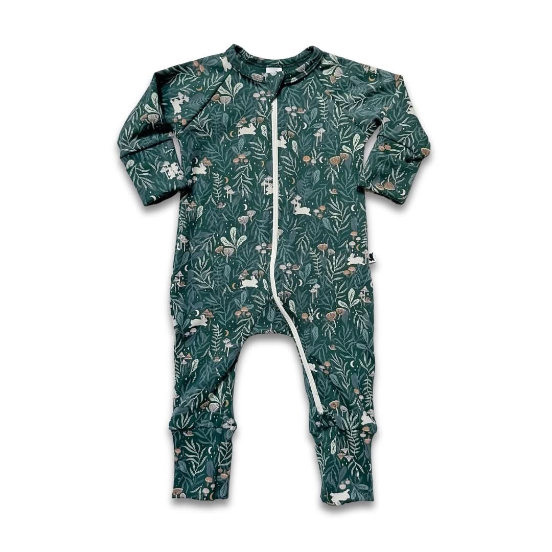 Bamboo Baby Zipper Footed Bodysuit | Outer Space