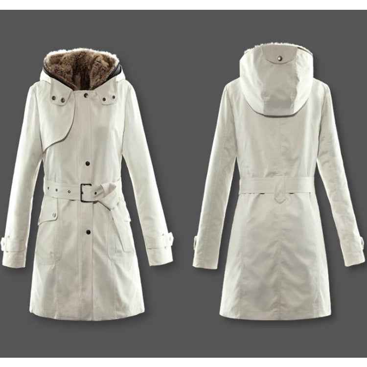 Manteau mi-long en coton doublé laine pour femme – Veste à manches longues avec doublure amovible