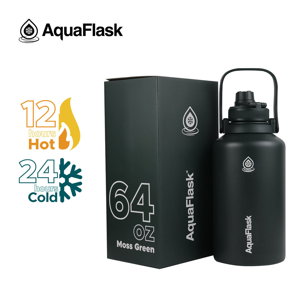 Bouteilles d'eau isothermes sous vide AquaFlask Original 1893 ml (64 oz)