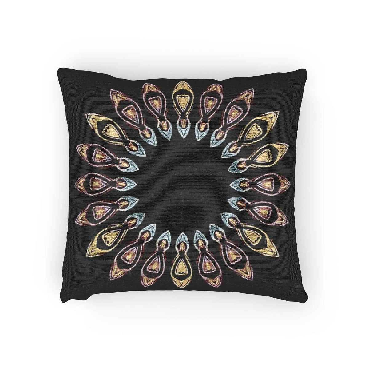 Oreiller tissé à motif géométrique | Coussin décoratif