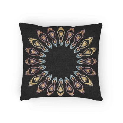 Oreiller tissé à motif géométrique | Coussin décoratif