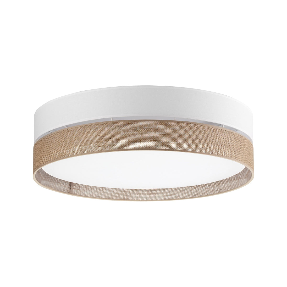 Linobianco Natural  Linen Large Flush Mount Ceiling Light for Bedroom, Hallway & Living Room