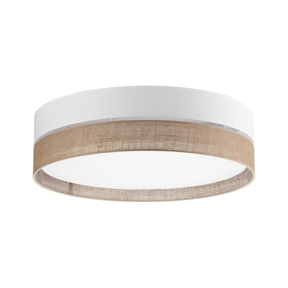 Linobianco Natural  Linen Large Flush Mount Ceiling Light for Bedroom, Hallway & Living Room