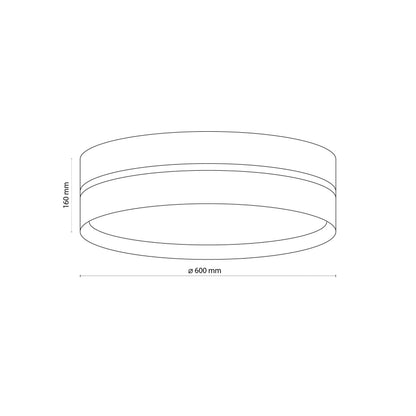Linobianco Natural  Linen Large Flush Mount Ceiling Light for Bedroom, Hallway & Living Room