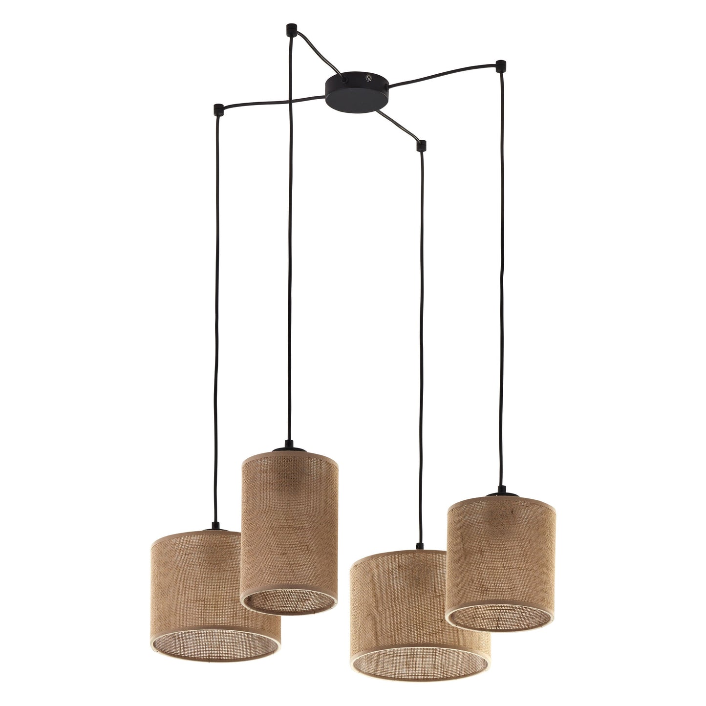 Suspension réglable JUTE à 4 lumières pour îlot de cuisine et table à manger
