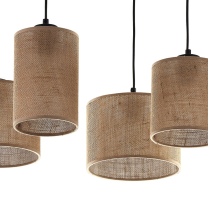 Suspension réglable JUTE à 4 lumières pour îlot de cuisine et table à manger