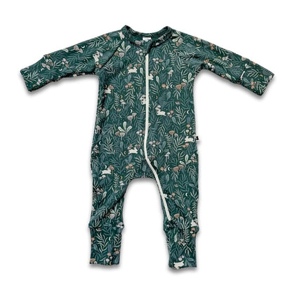 Bamboo Baby Zipper Footed Bodysuit | Outer Space