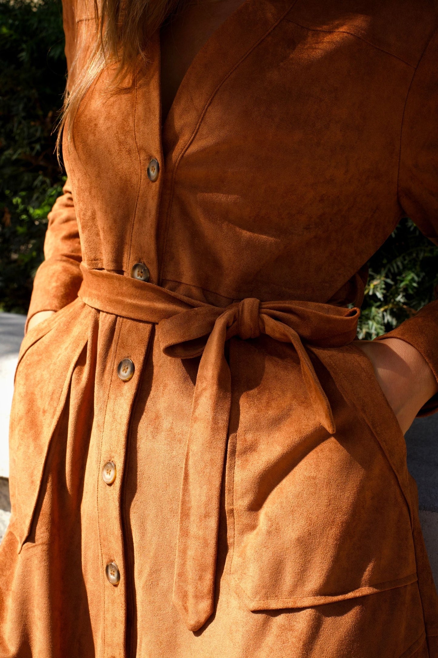Robe chemise Anastasia en faux daim