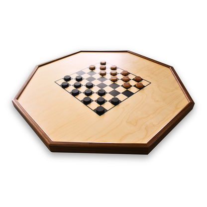 Le Deluxe (Rail en Noyer) par Crokinole Canada - Jeu de Crokinole Traditionnel