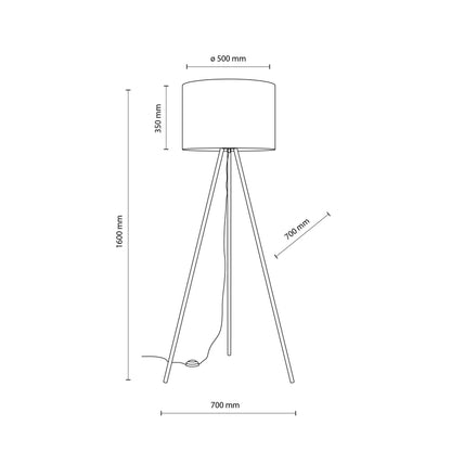 Lampadaire noir moderne UMBERTO pour salon et chambre (liquidation)