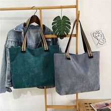 Sac à bandoulière vintage en velours côtelé pour femme – Cabas décontracté style littéraire