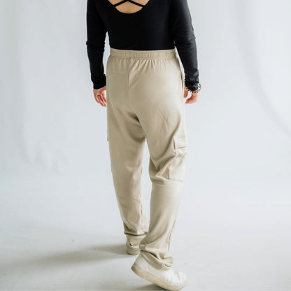 Ladies' Bamboo Fleece Cargo Pants | Beach Stone