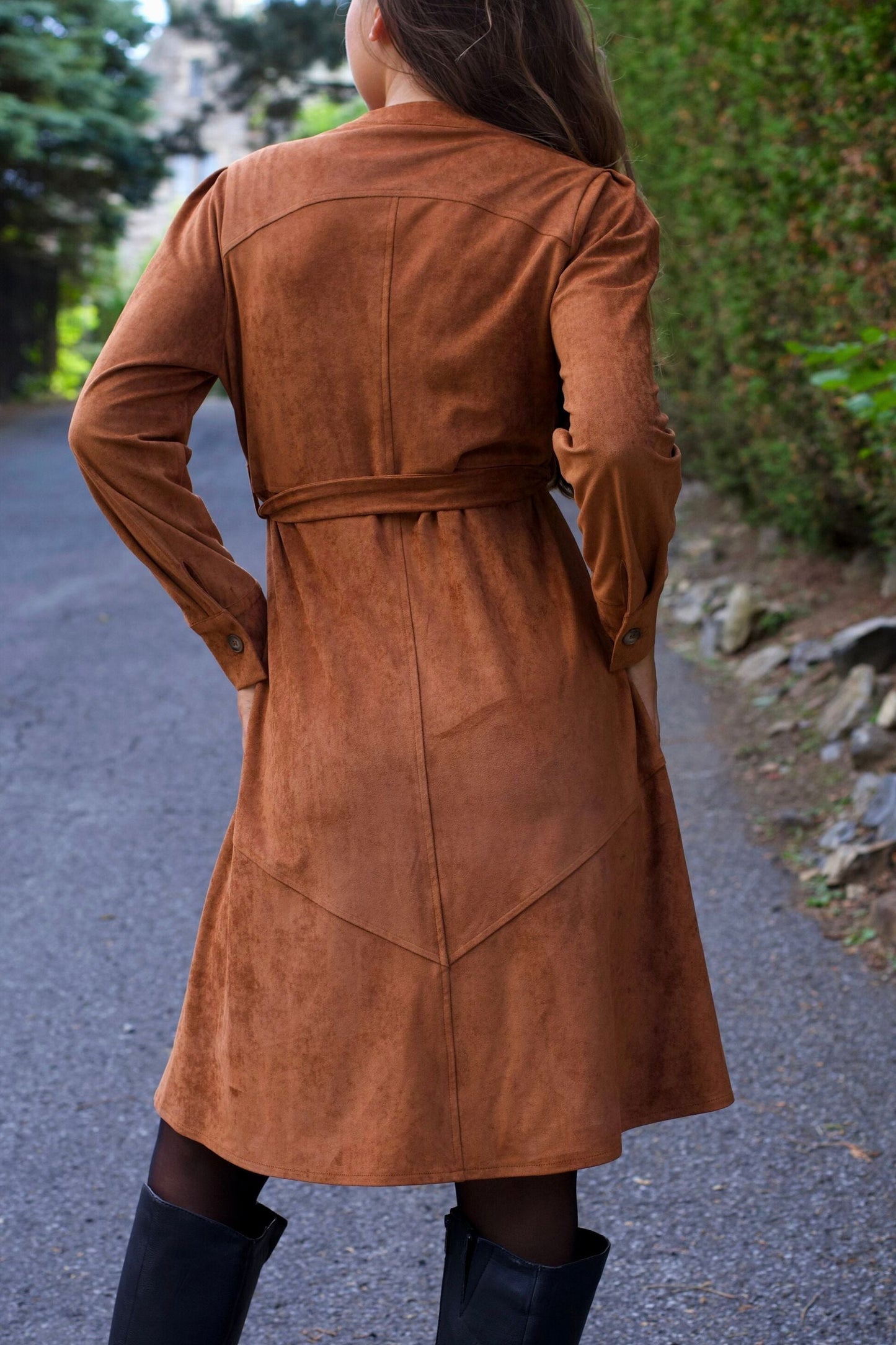 Robe chemise Anastasia en faux daim