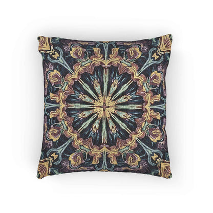 Coussin décoratif tissé en mosaïque géométrique bohème