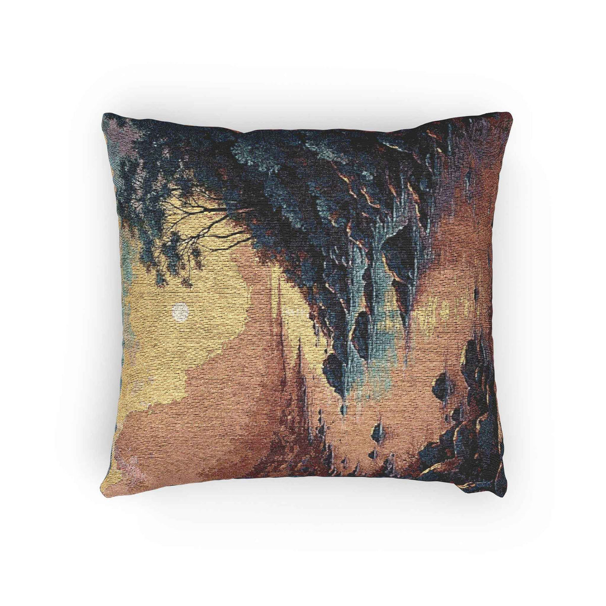 Coussin tissé Sunset Cove | coussin décoratif tapisserie paysage côtier