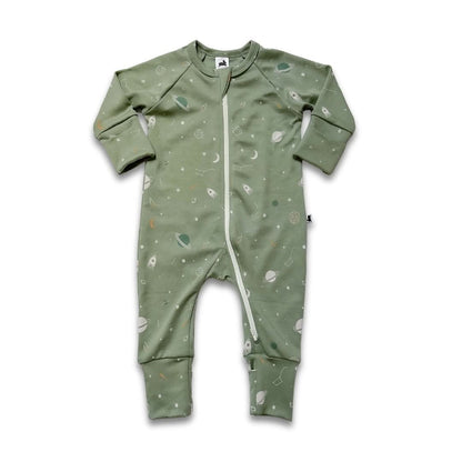 Bamboo Baby Zipper Footed Bodysuit | Night Sky