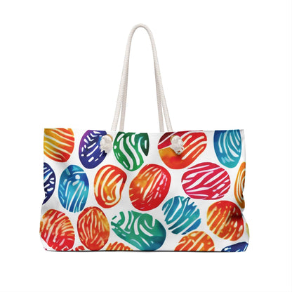 Sac de voyage à pois aquarelles colorés | Cabas de plage arc-en-ciel