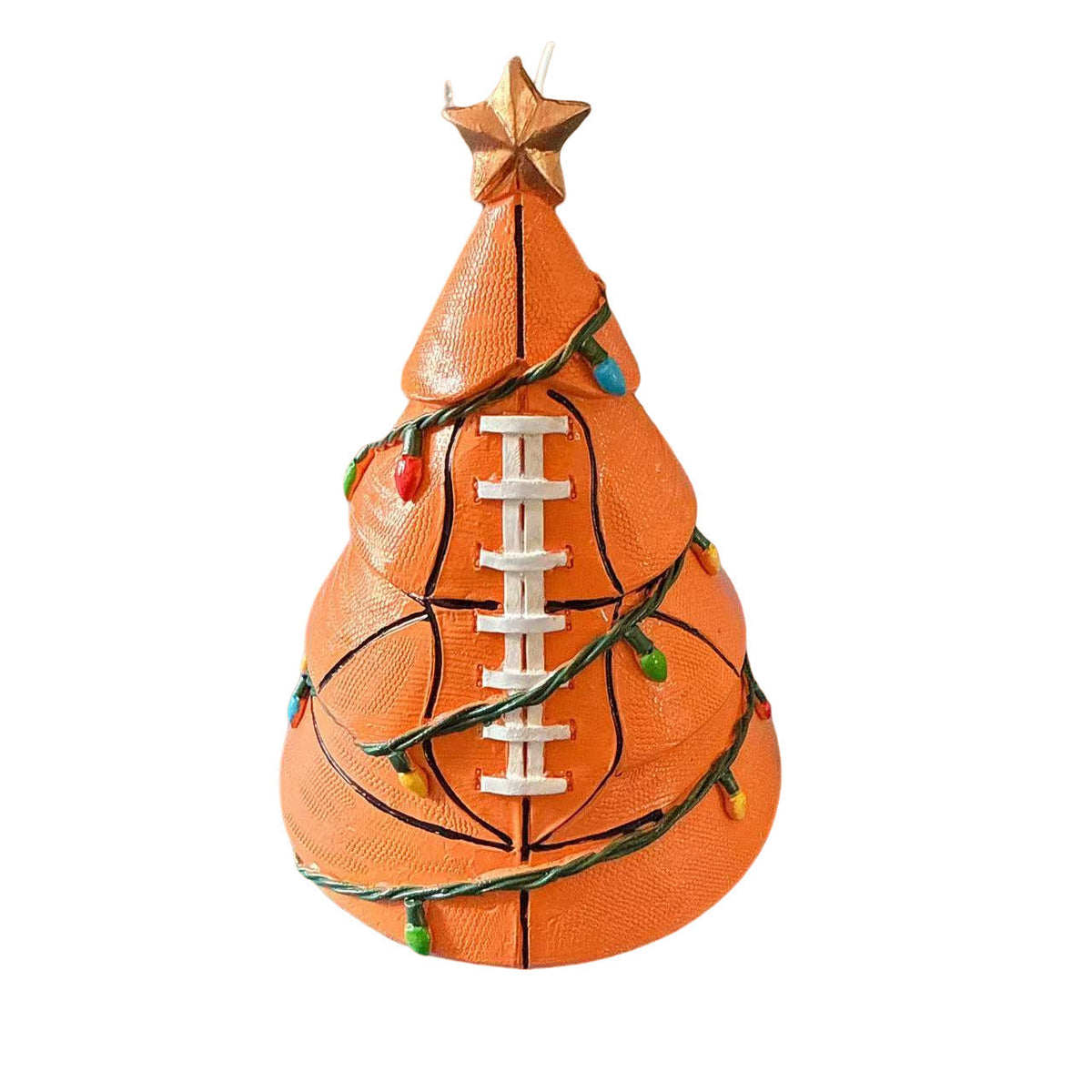 Sports Ball Christmas Tree Figurine - Resin Holiday Tabletop Decoration