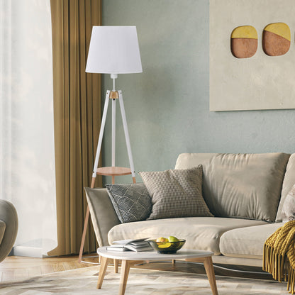 Lampadaire avec plateau VAIO blanc pour salon et chambre