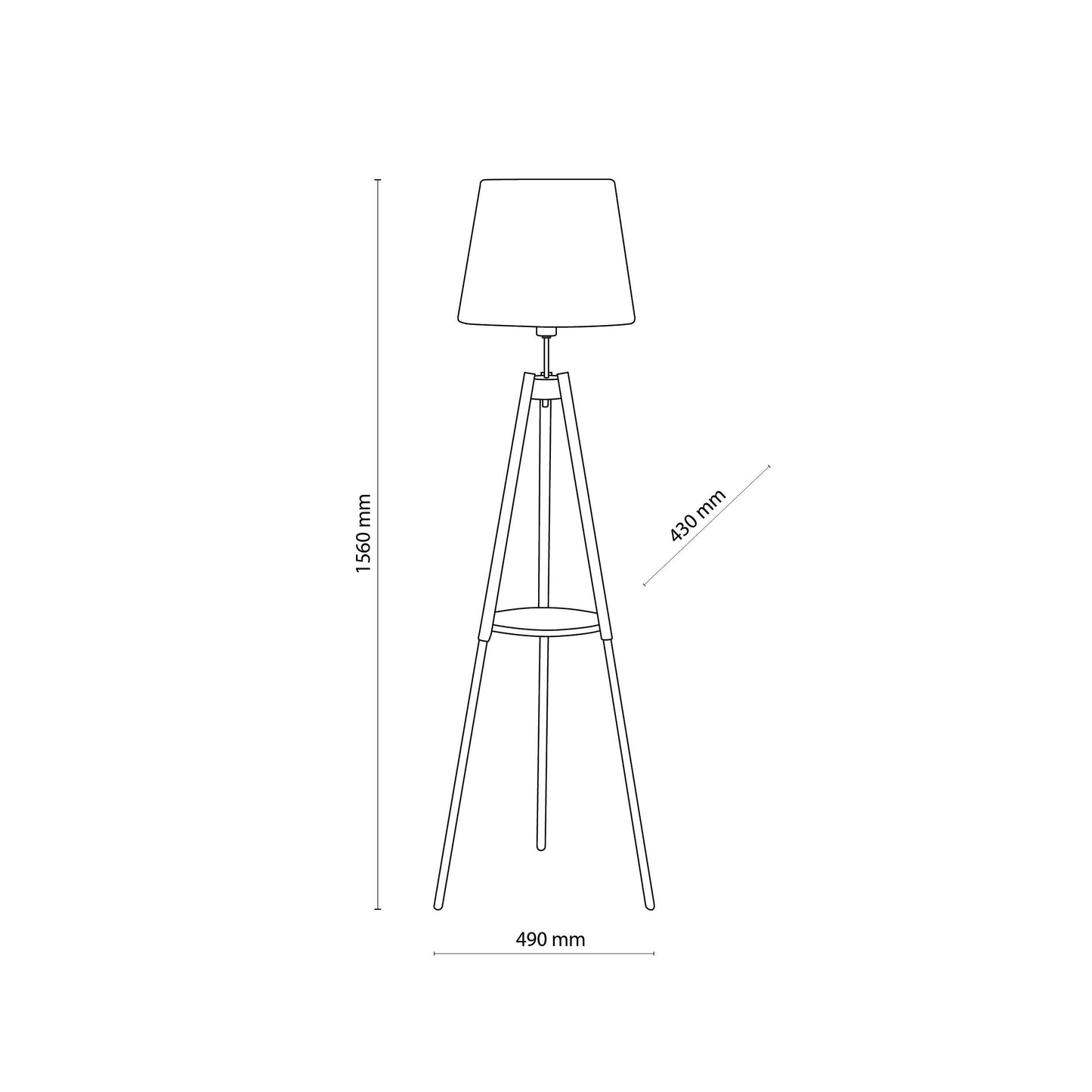 Lampadaire avec plateau VAIO blanc pour salon et chambre