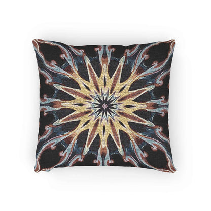 Coussin tissé Mandala Étoile | Coussin décoratif Bohème Géométrique