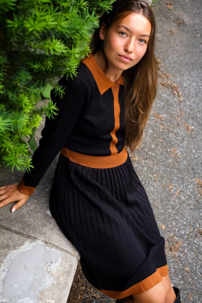 Robe Clarissa en maille avec liseré contrastant