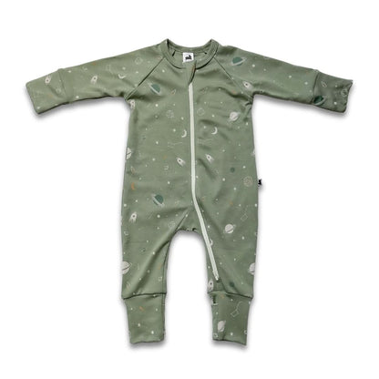 Bamboo Baby Zipper Footed Bodysuit | Night Sky