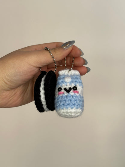 Crochet Couple Keychains - Magnetic Food Bag Charms