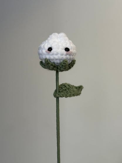 Handmade Crochet Flower Characters - Panda, Chick, Bao, Strawberry, Dog, Bunny Flowers