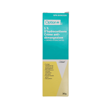 Crème anti-démangeaisons à l'hydrocortisone 1 % Option+ avec hydratants – 30 g