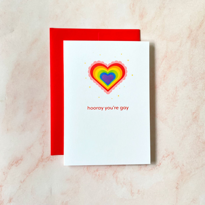 Hourra tu es gay ! | Mini carte de vœux Fierté
