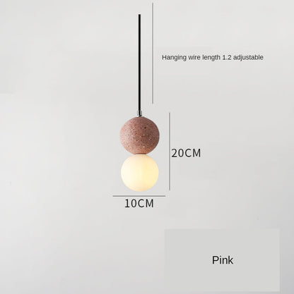 Terrazzo Glass Pendant Light - Modern Nordic Cement Chandelier for Restaurant Bar