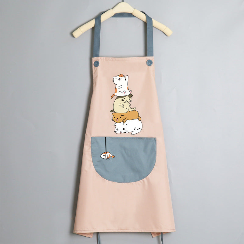 Tablier de cuisine coréen mignon pour femme adulte, résistant à l'eau et à l'huile.