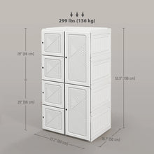 White Portable Wardrobe – Foldable Clothes Storage Organizer with 5 Compartments & Hanging Rod (United States & Canada Delivery Only)
