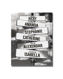 Toile personnalisée de 36 x 24 pouces avec 6 noms de famille