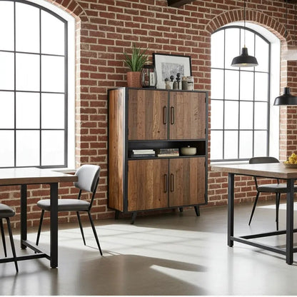 Meuble vaisselier de style scandinave en bois recyclé