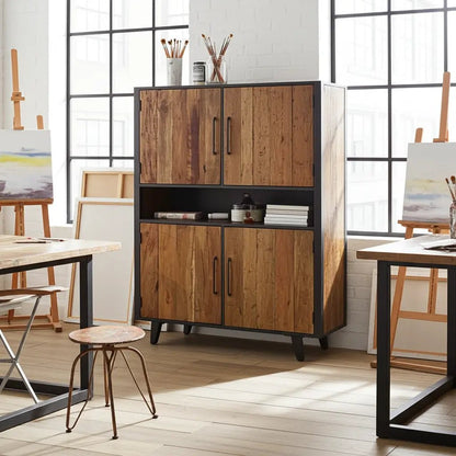 Meuble vaisselier de style scandinave en bois recyclé