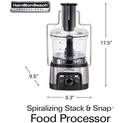 HAMILTON BEACH PROFESSIONAL 70815 Stack & Snap Food Processor - Refurbished with Home Essentials warranty