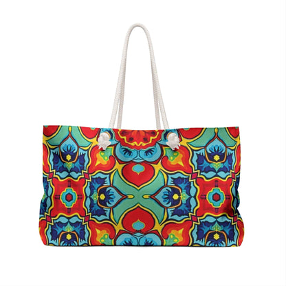 Sac de voyage Kaléidoscope coloré | Sac cabas géométrique floral éclatant