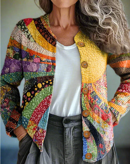 Gilet en maille à effet 3D pour femme