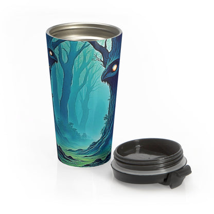 Mug de voyage — Forêt mystique avec esprits des arbres cachés Gobelet isotherme en acier inoxydable