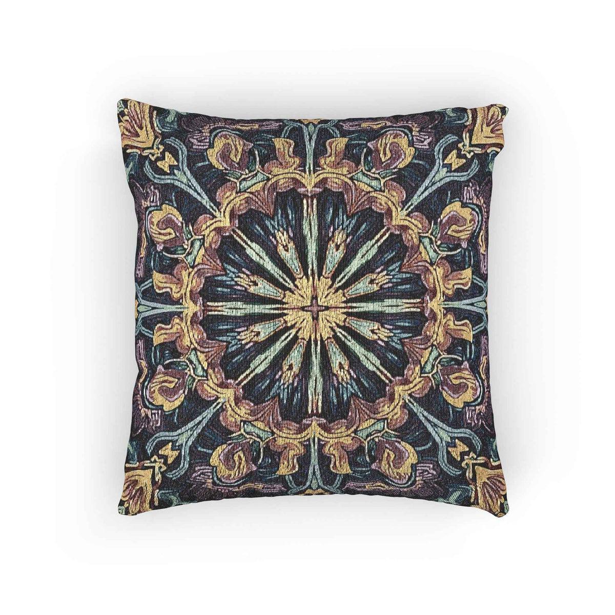Coussin décoratif tissé en mosaïque géométrique bohème