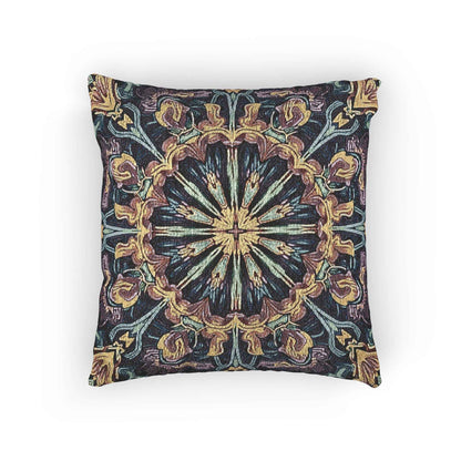 Coussin décoratif tissé en mosaïque géométrique bohème