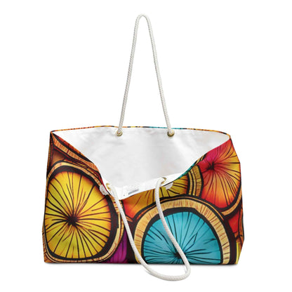 Sac de voyage en tranches de noix de coco colorées | Sac fourre-tout tropical | Grand sac fourre-tout