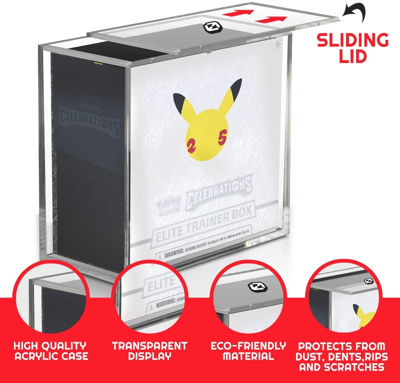 EVORETRO 4mm Acrylic ETB Protector with Sliding Lid – UV-Resistant Display Case
